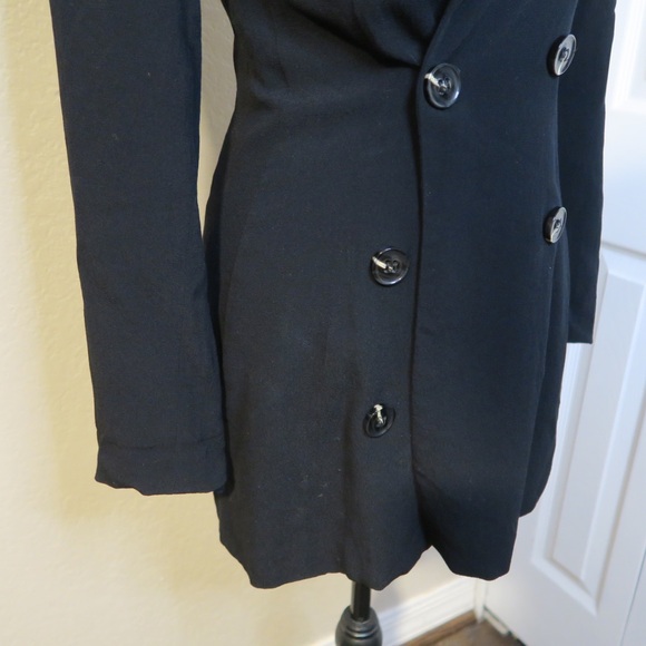 Reformation Button Down Blazer Dress Black Classic - Picture 3 of 11